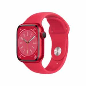 Apple Watch S8 Aluminium 41mm Rot (Sportarmband rot)