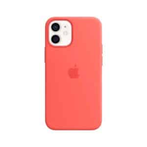 Apple iPhone 12 Mini Silikon Case mit MagSafe - Zitruspink